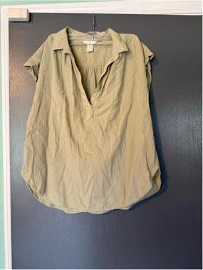 Women's H&M Tunic Top L Olive Green